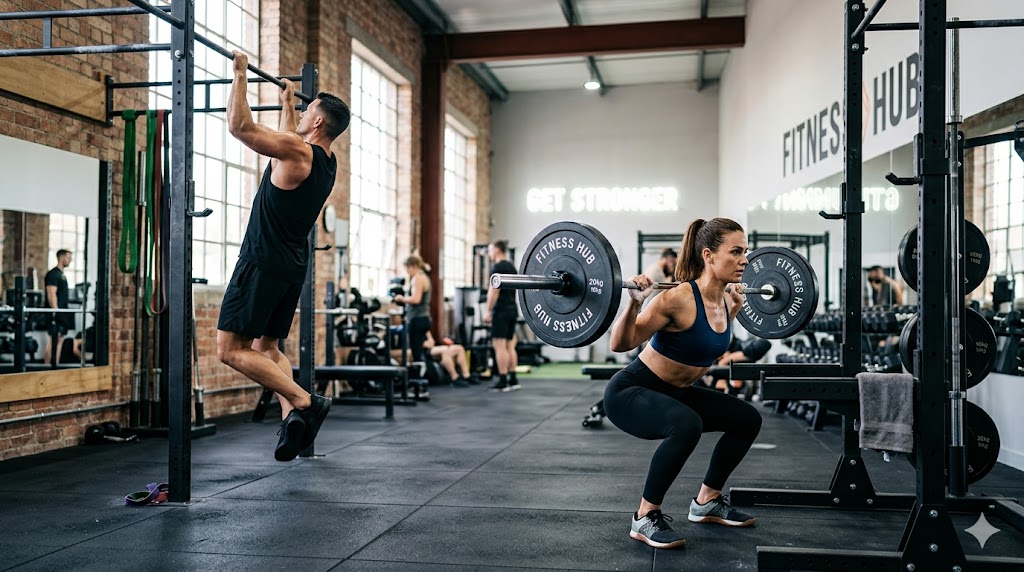 Persona entrenando en el gimnasio